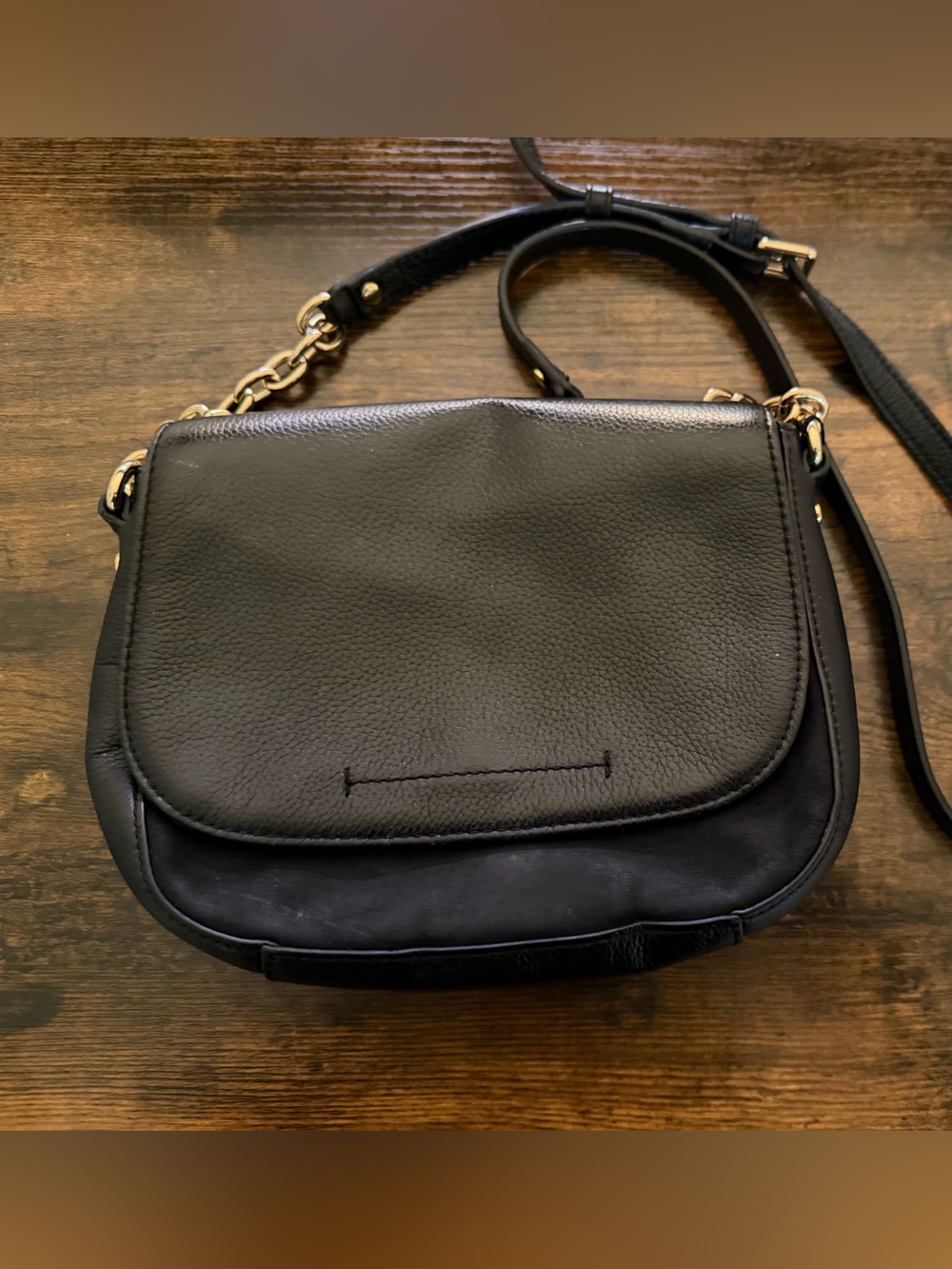 Banana Republic Black Crossbody Bag with Gold Hardware